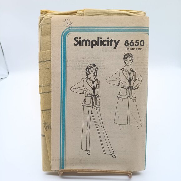 UNCUT Vintage Sewing PATTERN Simplicity 8650, Two Sizes Charles Suppon for Intre - Picture 1 of 1